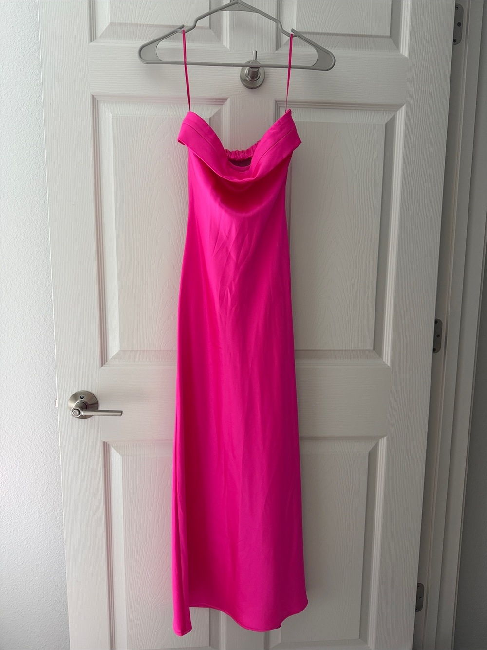 Elegant Strapless Slip Dress — Hot Pink